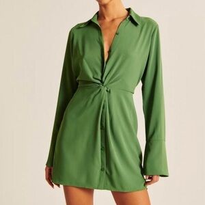 Abercrombie & Fitch Green Long Sleeve Dress Size M